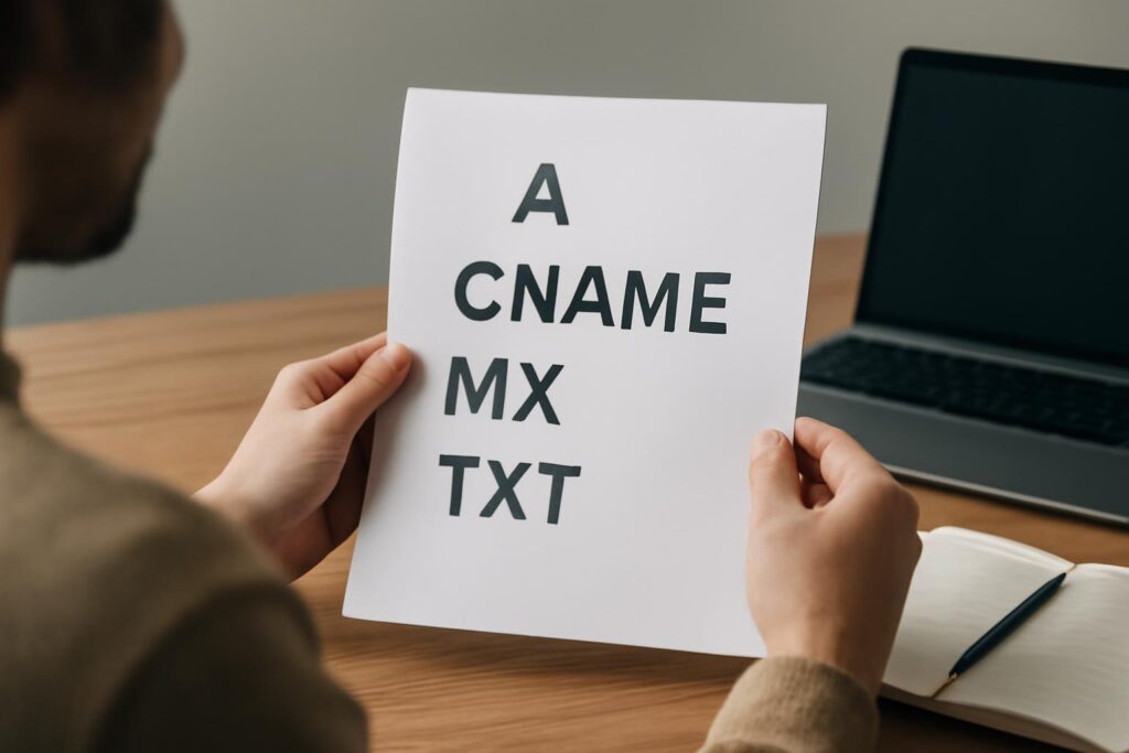 A, CNAME, MX, TXT